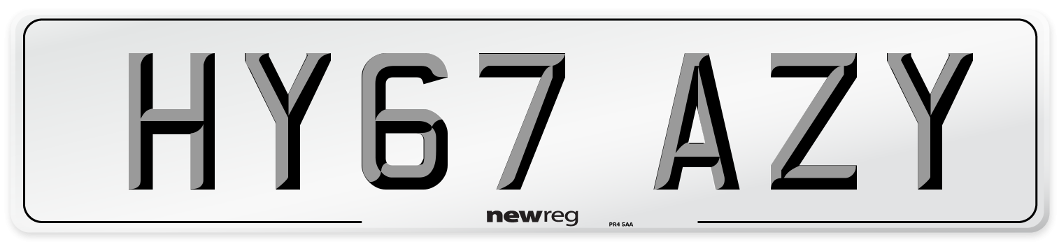HY67 AZY Number Plate from New Reg